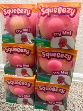 Bundle of 6 Toymendous Squeeze Peach Squishy Toy. Viral Rare Sensory Food Fidget